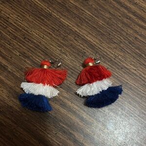 Patriotic, Fourth of July tassel earrings